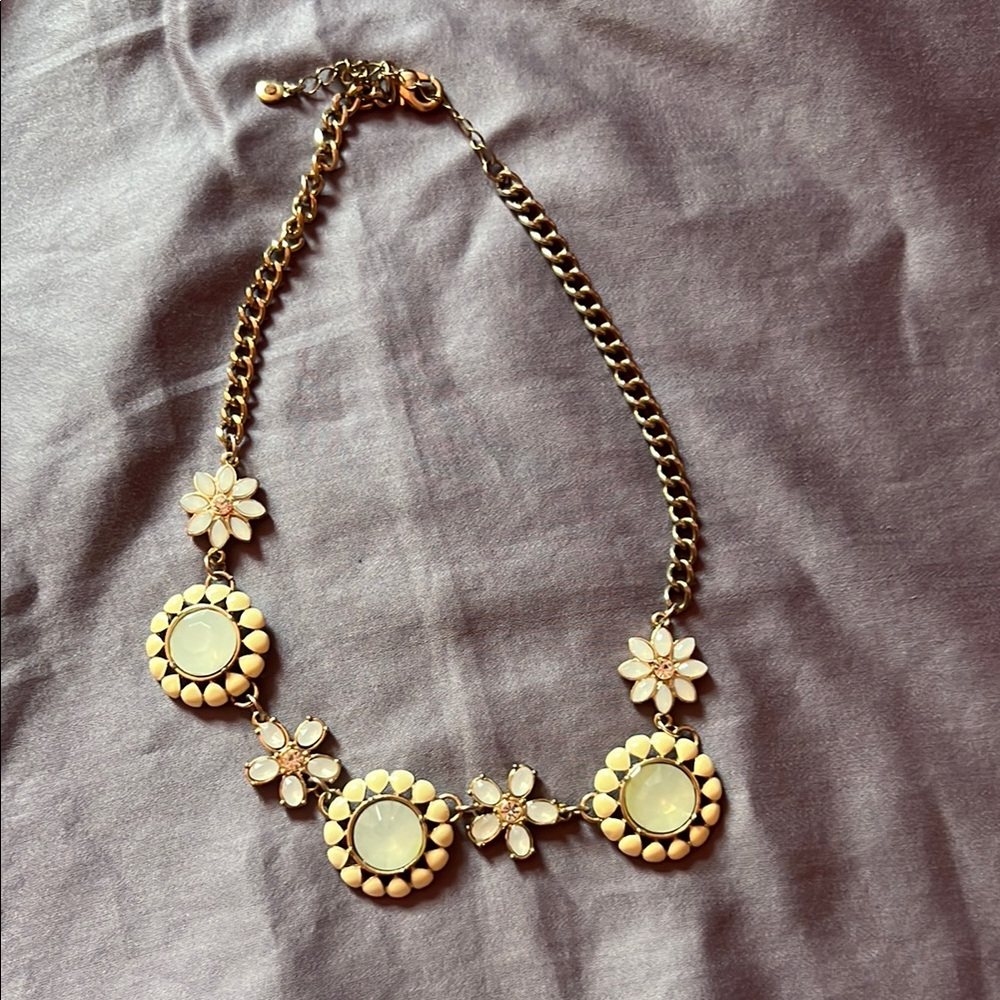 LC Lauren Conrad Gold Cream Medallion Necklace